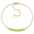 3/4 CT TGW Peridot Bead Bar Bracelet in Yellow Plated Sterling Silver
