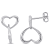 Double Heart Drop Earrings in Sterling Silver