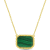 5 CT TGW Malachite Necklace with Beaded Halo in Yellow Plated Sterling  Silver