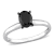 1 ct Black Diamond Solitaire Engagement Ring in 14K White Gold