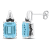 8 5/8 CT TGW Sky Blue Topaz and Black Sapphire Earrings in Sterling Silver