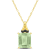 5 5/8 CT TGW Green Quartz and Black Sapphire Pendant with Chain in
Yellow Plated Sterling Silver