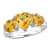 3 1/10 CT TGW Citrine 3-Stone Heart Ring in Sterling Silver