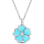 1/10 CT TGW White Topaz with Light Blue Enamel Flower Pendant with Chain
in Sterling Silver