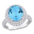 7 CT TGW Sky Blue Topaz and White Topaz Double Halo Ring in Sterling Silver
