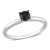 1/2 ct Black Diamond Solitaire Engagement Ring in 10K White Gold