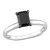 1 ct Black Diamond Solitaire Engagement Ring in 14K White Gold