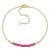 1/2 CT TGW Created Ruby Bead Bar Bracelet in Yellow Plated Sterling Silver