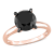 3 ct Black Diamond Solitaire Engagement Ring in 14K Rose Gold