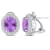 5 2/5 CT TGW Amethyst And White Topaz Double Halo Earrings in Sterling Silver
