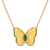 1/5 CT TGW Alexandrite Butterfly Necklace in Yellow Plated Sterling Silver
