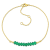 5/8 CT TGW Green Onyx Bead Bar Bracelet in Yellow Plated Sterling Silver