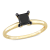 1 ct Black Diamond Solitaire Engagement Ring in 14K Yellow Gold