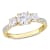 1-3/8 CT DEW Created Moissanite 3-Stone Engagement Ring in 10K Yellow Gold