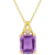 5 CT TGW Amethyst and White Topaz Pendant with Chain in Yellow Plated
Sterling Silver