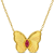 1/5 CT TGW Created Ruby Butterfly Necklace in Yellow Plated Sterling Silver