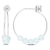 3/4ctw Aquamarine Bead Hoop Earrings in Sterling Silver