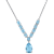 3 1/3 CT TGW Aquamarine and Sky Blue Topaz Drop Necklace in Sterling Silver
