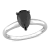 1 ct Black Diamond Solitaire Engagement Ring in 14K White Gold