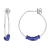 1ctw Blue Sapphire Bead Cluster Hoop Earrings in Sterling Silver