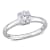 3/4 CT DEW Created Moissanite Solitaire Engagement Ring 14K White Gold