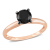 1-1/2 ct Black Diamond Solitaire Engagement Ring in 10K Rose Gold