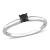 1/4 ct Black Diamond Solitaire Engagement Ring in 14K White Gold