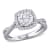 1-1/2 CT DEW Created Moissanite Halo Crossover Engagement Ring in 10K
White Gold