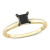 3/4 ct Black Diamond Solitaire Engagement Ring in 14K Yellow Gold
