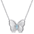 1/6 CT TGW Sky Blue Topaz Butterfly Necklace in Sterling Silver