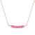 3/4ctw Pink Tourmaline Bead Bar Necklace in Rose Plated Sterling Silver