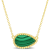 4 CT TGW Malachite Necklace with Bead Halo in Yellow Plated Sterling Silver