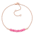 4/5 CT TGW Pink Tourmaline Bead Bar Bracelet in Rose Plated Sterling Silver