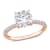 2 CT DEW Created Moissanite and 1/10 CT TW Diamond Engagement Ring in
14K Rose Gold