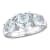 2 4/5 CT TGW Aquamarine 3-Stone Heart Ring in Sterling Silver