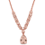 3 1/6 CT TGW Morganite Lariat Necklace in Rose Plated Sterling Silver