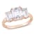 2-3/4 CT DEW Created Moissanite 3-Stone Engagement Ring in 10K Rose Gold