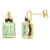 6 4/5 CT TGW Green Quartz and Black Sapphire Earrings in Yellow Plated
Sterling Silver