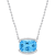 13 5/8 CT TGW Sky Blue Topaz and White Topaz Halo Pendant with Chain in
Sterling Silver