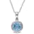 1 3/5 CT TGW Sky Blue Topaz Halo Pendant with Chain in Sterling Silver