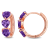 2 3/8 CT TGW Amethyst Triple Heart Hoop Earrings in Rose Plated Sterling Silver
