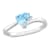 1 CT TGW Sky Blue Topaz and Diamond Accent Heart Wrap Ring in Sterling Silver