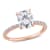 2 CT DEW Created Moissanite and 1/10 CT TW Diamond Engagement Ring in
14K Rose Gold