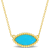 3 CT TGW Created Turquoise Necklace with Beaded Halo in Yellow Plated
Sterling Silver