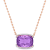 16 5/8 CT TGW Rose de France and White Topaz Halo Pendant with Chain in
Rose Plated Sterling Silver