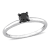 1/2 ct TW Black Diamond Solitaire Engagement Ring in 14K White Gold
