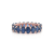 14K White Gold Blue Sapphire Oval Band Ring