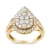 10K Yellow Gold Over Sterling Silver 1 1/2ctw Diamond Halo Cocktail Ring
(I-J Color, I1-I2 Clarity)