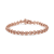 14K Rose Gold Over Sterling Silver 1/10 Cttw Diamond Open Circle Tennis Bracelet