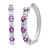 2.5MM Pink Sapphire and 0.50ctw Diamond Hoop 10K White Gold Earrings